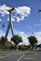 Koelner Seilbahn Gondel blieb haengen Koeln Linksrheinisch P032